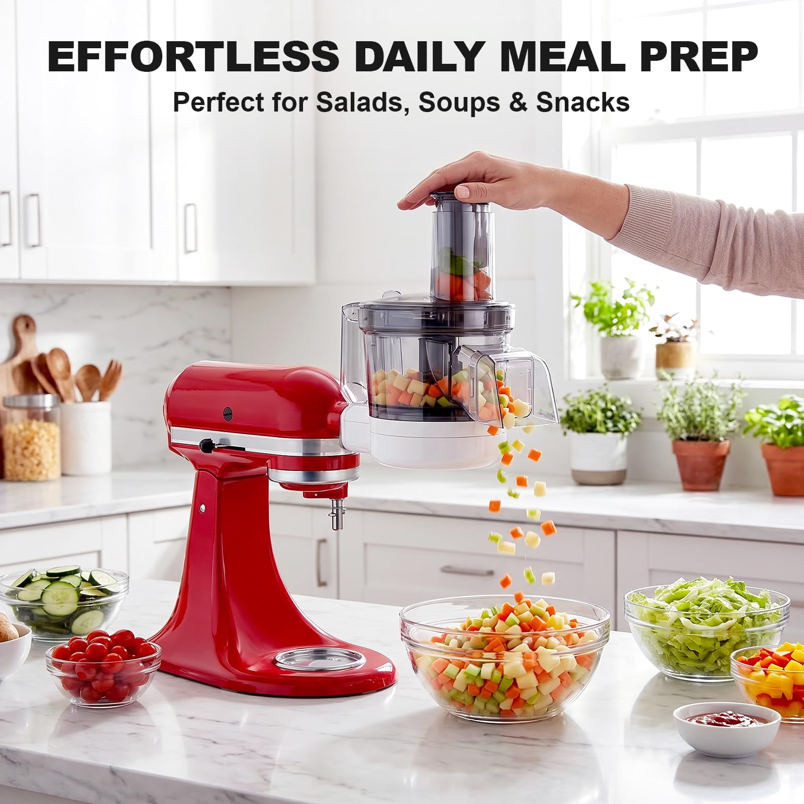 GVODE 5-in-1 Food Processor Attachment Compatible with KitchenAid Stand Mixers