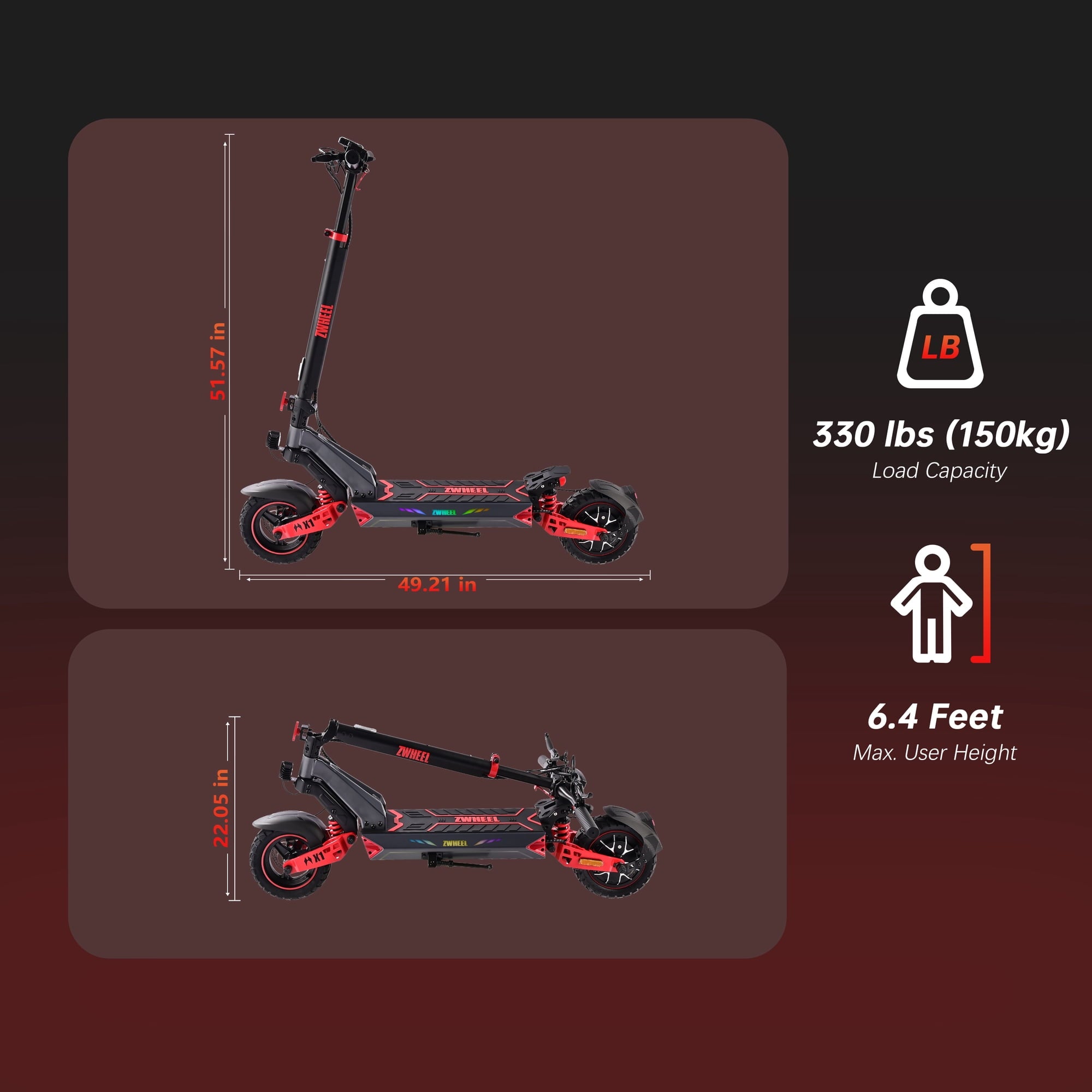 Electric Scooter - 1200W Powerful Motor, 32MPH Max Speed, 34 Miles Long Range, 10" Tubeless Tires, Smart APP Control, Dual Suspension Off-Road Commuting E Scooter for Adults
